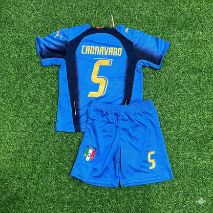 Fabio Cannavaro Italy 2006 World Cup Final Retro Kids Football Jersey