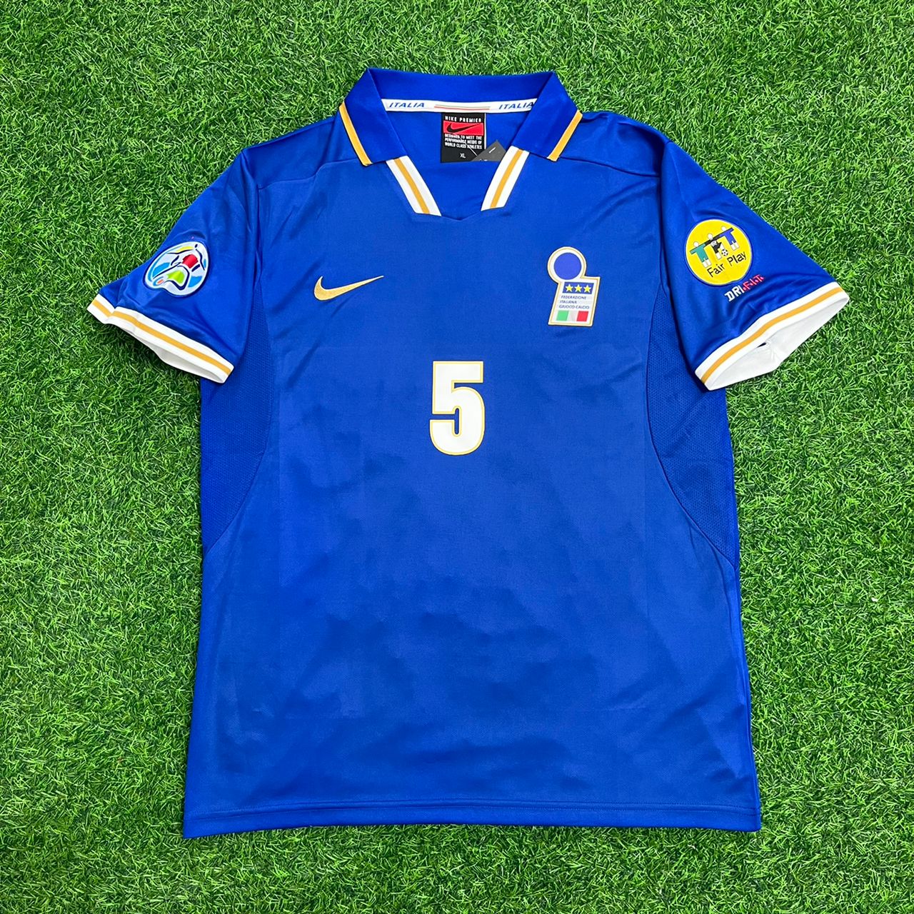 Fabio Cannavaro Italie EURO 1996 Bleu Rétro Kit De Football Maillot Trikot Camisate