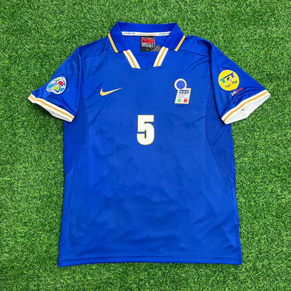 Fabio Cannavaro Italie EURO 1996 Bleu Rétro Kit De Football Maillot Trikot Camisate