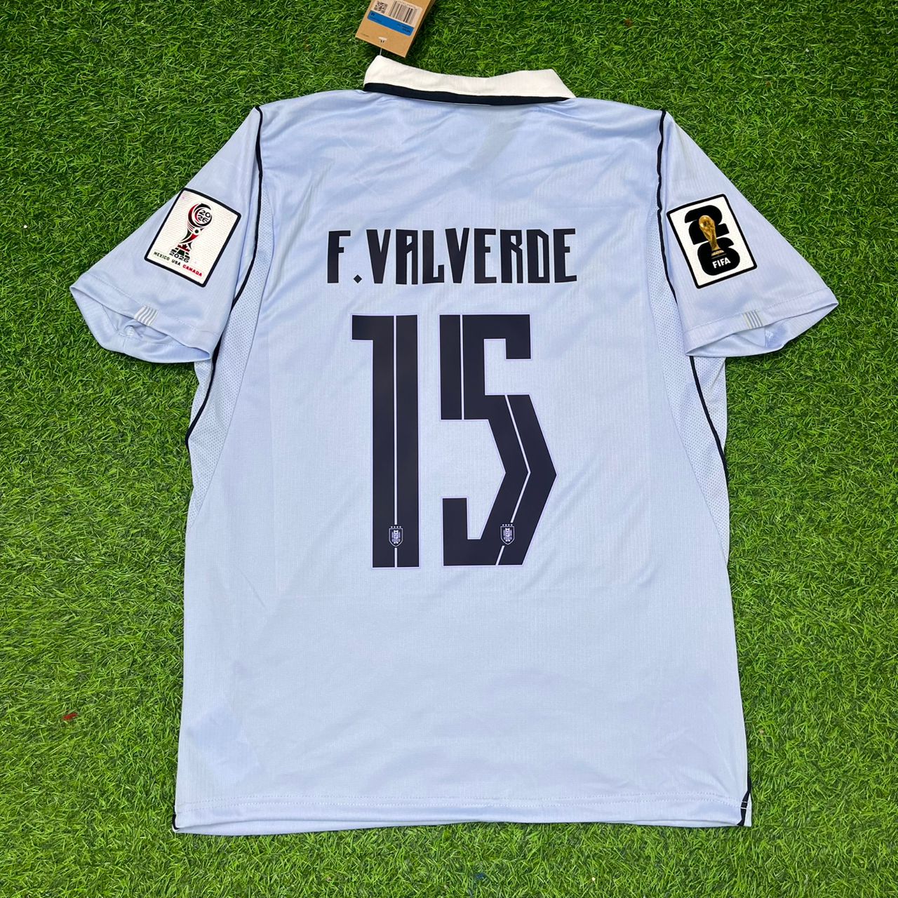 Federico Valverde #15 Kids Uruguay 2026 World Cup Home Sky Blue Football Jersey