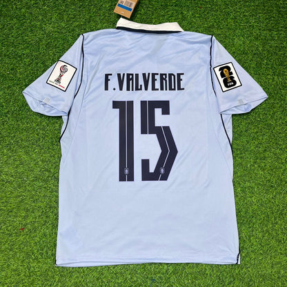 Federico Valverde #15 Kids Uruguay 2026 World Cup Home Sky Blue Football Jersey