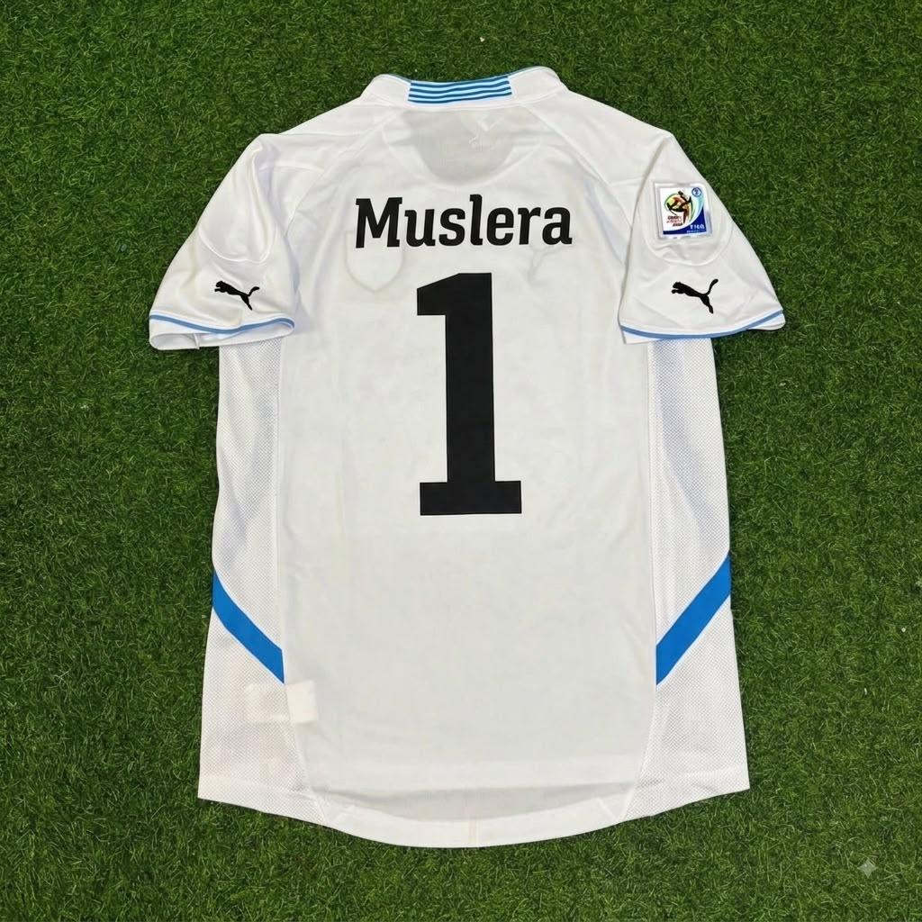 Fernando Muslera Uruguay 2010 World Cup White Retro Football Jersey