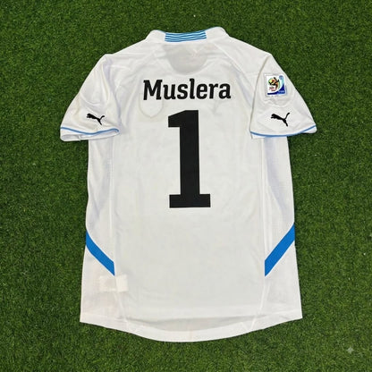 Fernando Muslera Uruguay 2010 World Cup White Retro Football Jersey