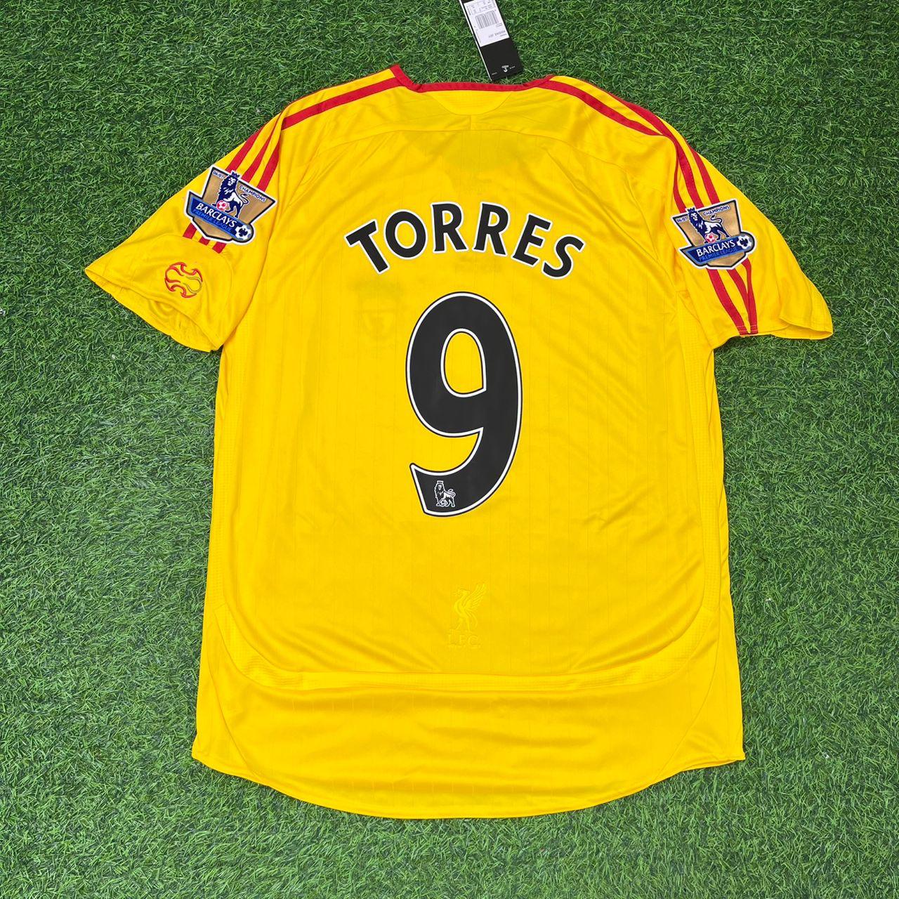 Fernando Torres Liverpool 2006/2007 Yellow Retro Football Jersey Kit
