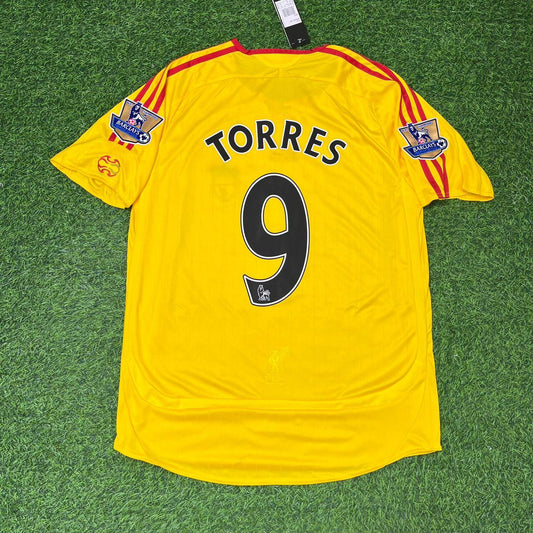 Fernando Torres Liverpool 2006/2007 Yellow Retro Football Jersey Kit