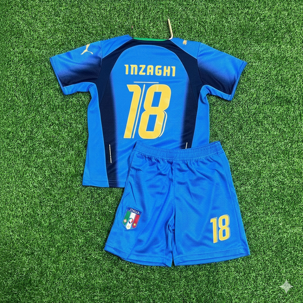 Filippo Inzaghi 18- Italy 2006 World Cup Final Retro Kids Jersey Maillot Kinder Trikot Maglia Soccer Shirt