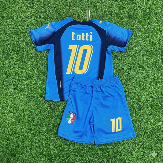 Francesco Totti 10- Italy 2006 World Cup Final Retro Kids Jersey Maillot Kinder Trikot Maglia Soccer Shirt