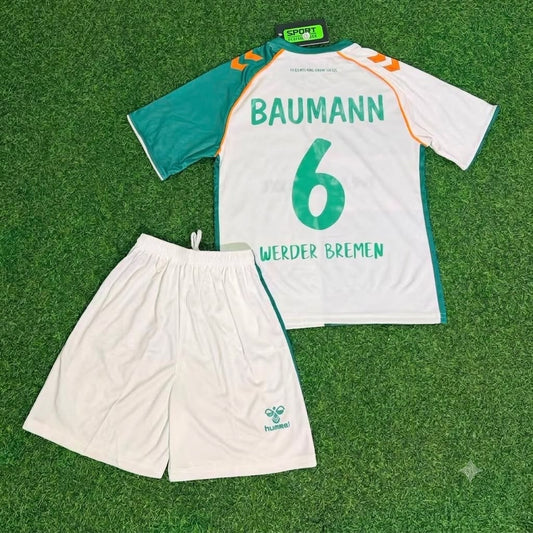 Frank Baumann Werder Bremen Anniversary Kids Retro Football Jersey
