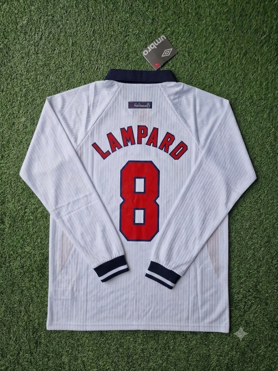 Frank Lampard England Long Sleeves Retro Jersey Trikot Maillot