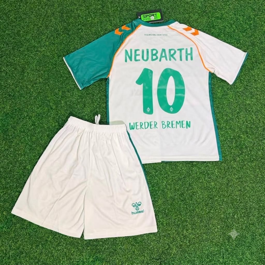 Frank Neubarth Werder Bremen Anniversary Kids Retro Football Jersey