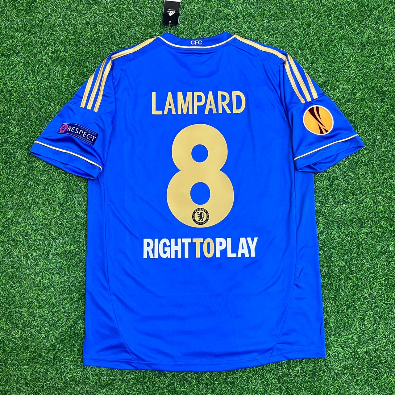 Frank Lampard Chelsea 2013 Final Blue Retro Kit Soccer Jersey Trikot Maglia