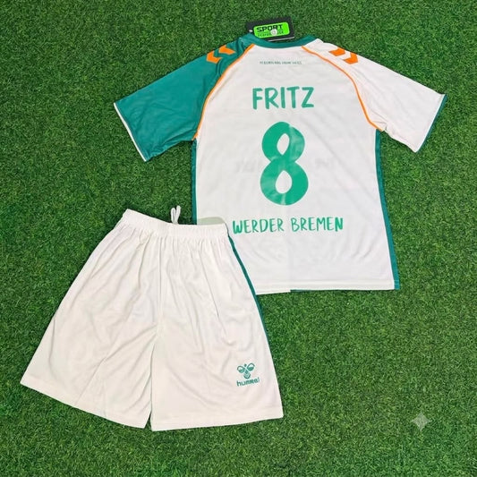 Clemens Fritz Werder Bremen Anniversary Kids Retro Football Jersey