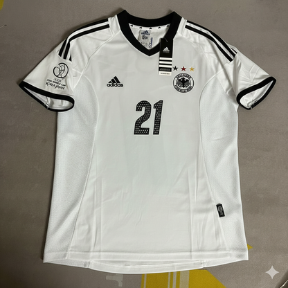 Christoph Metzelder Germany Deutschland 2002 World Cup Japan Korea White Retro Jersey Trikot