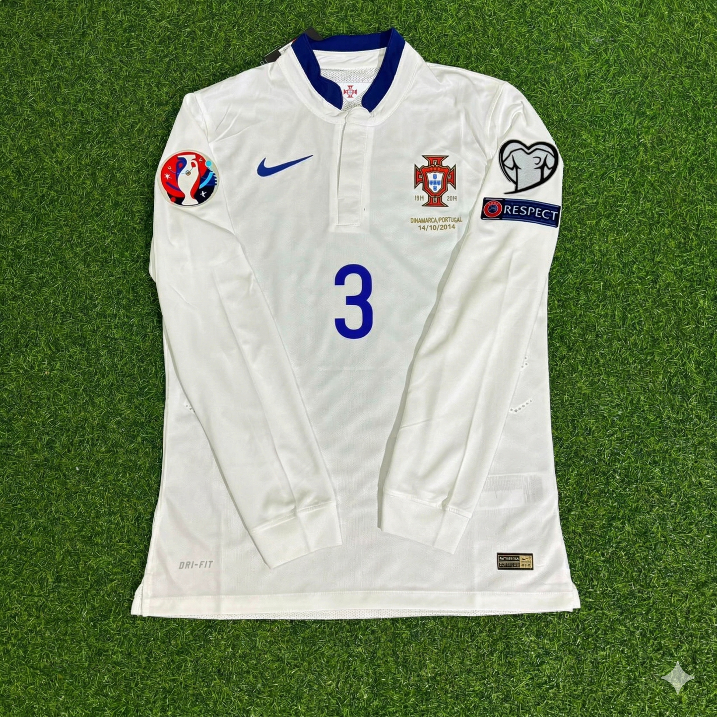 Pepe Portugal EURO 2016 White Long Sleeve Retro Football Jersey