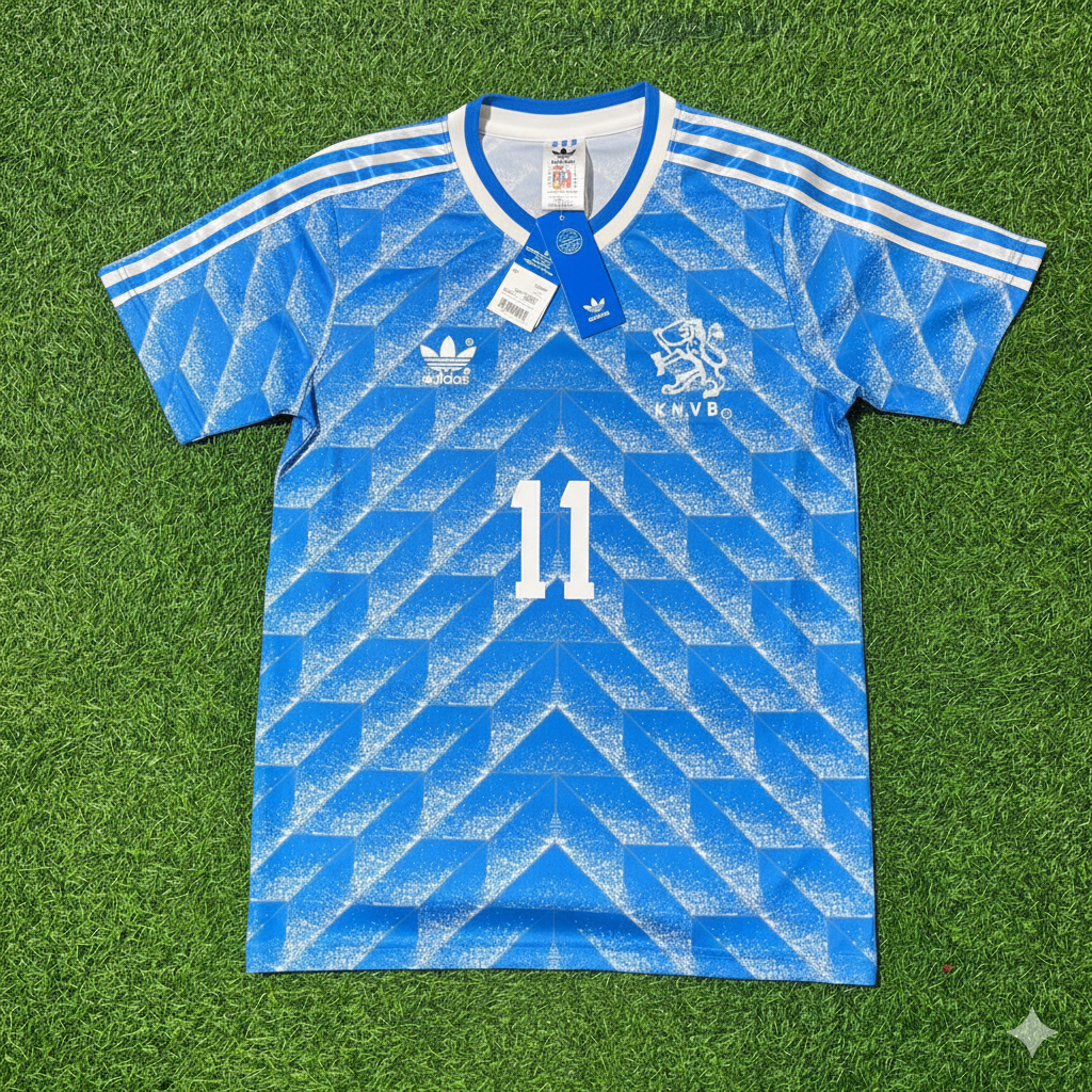 Arjeen Robben Netherlands Blue Retro Football Jersey Kit