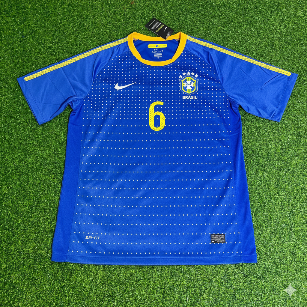 Roberto Carlos Brazil 2010 World Cup Retro Blue Jersey Trikot