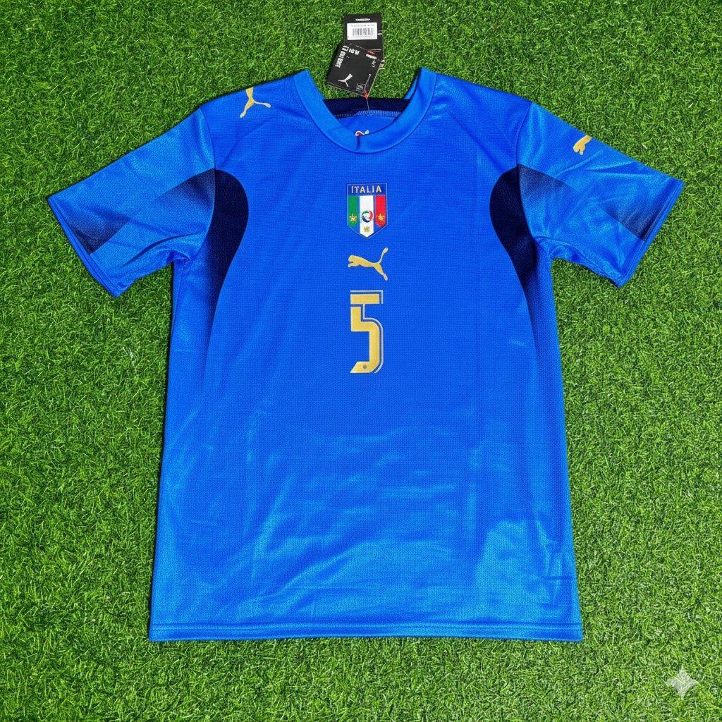 Fabio Cannavaro 5 - Italy 2006 World Cup Final Retro Jersey Maillot Trikot Maglia Soccer Shirt