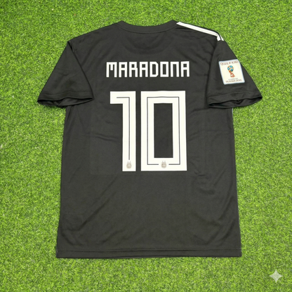 Diego Armando Maradona Argentina Black Retro Football Jersey