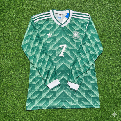 Pierre Littbarski Deutschland WM 1990 Grünes Langarm-Fußballtrikot