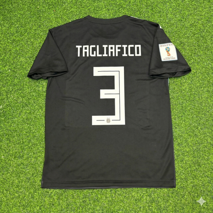 Nicolas Tagliafico Argentina 2018 World Cup Black Retro Football Jersey