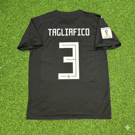 Nicolas Tagliafico Argentina 2018 World Cup Black Retro Football Jersey