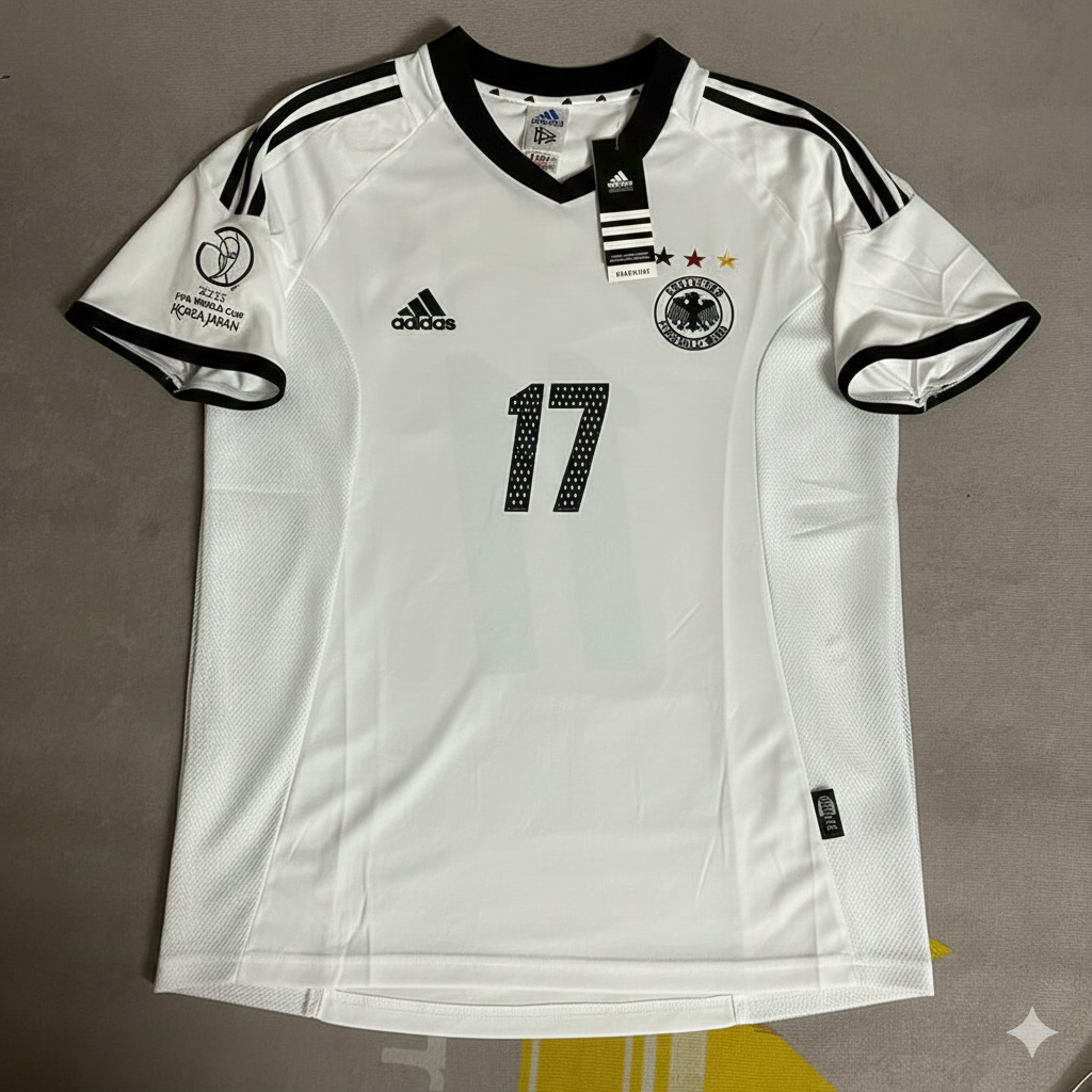 Marco Bode Germany Deutschland 2002 World Cup Japan Korea White Retro Jersey Trikot