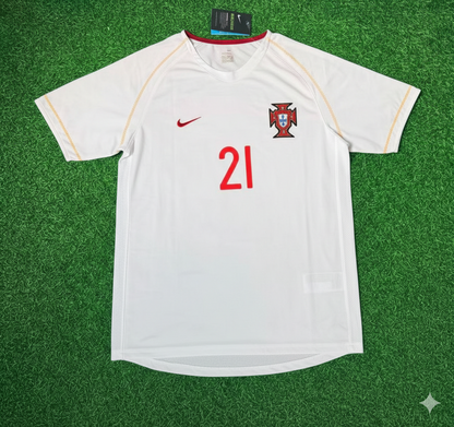 Nuno Gomes Portugal 2002 Retro Weißes Debüt-Fußballtrikot