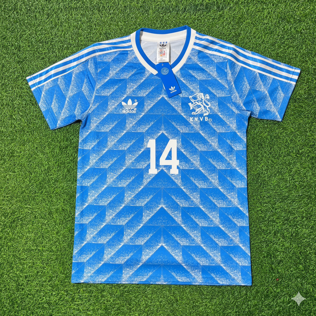 Johan Cruyff Netherlands Blue Retro Football Jersey Kit