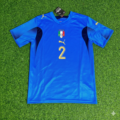 Cristian Zaccardo 2  - Italy 2006 World Cup Final Retro Jersey Maillot Trikot Maglia Soccer Shirt