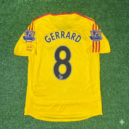 Steven Gerrard Liverpool 2006/2007 Yellow Retro Football Jersey Kit