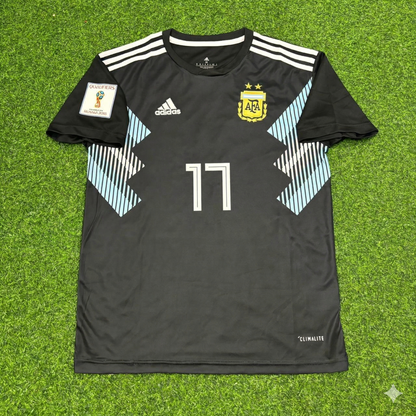 Maillot de football rétro noir Nicolas Otamendi Argentine Coupe du Monde 2018