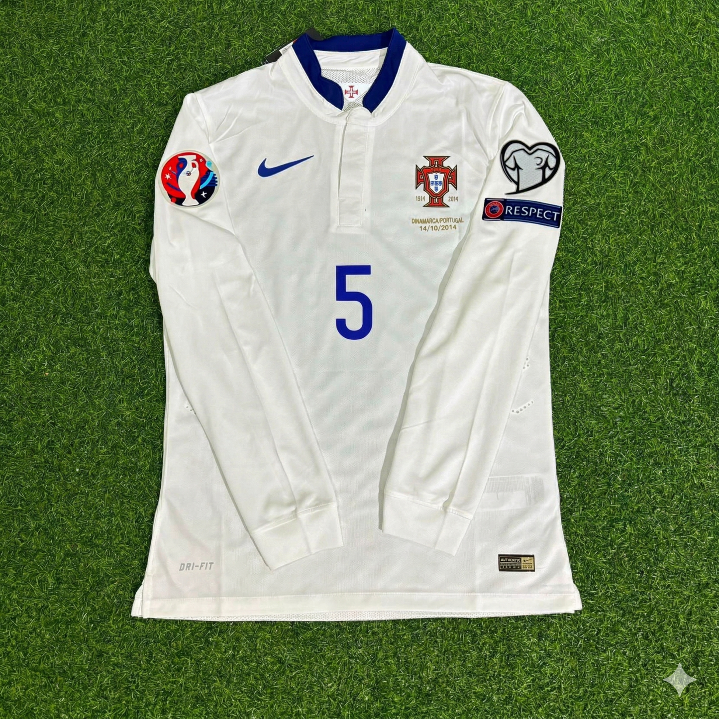 Raphael Guerreiro Portugal EURO 2016 White Long Sleeve Retro Football Jersey