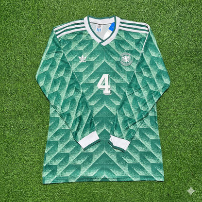 Jürgen Kohler Germany 1990 World Cup Green Long Sleeve Football Jersey