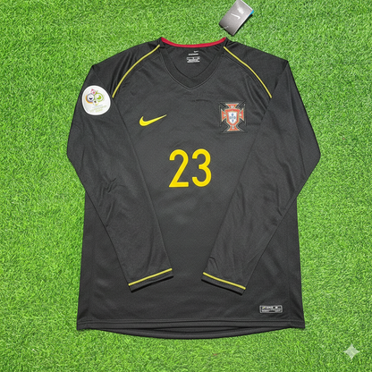 Helder Postiga Portugal 2006 World Cup Long Sleeve Black Retro Football Jersey