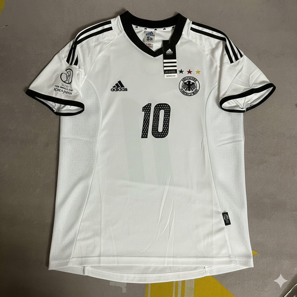 Oliver Neuville Germany Deutschland 2002 World Cup Japan Korea White Retro Jersey Trikot