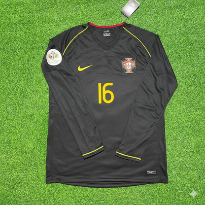 Ricardo Carvalho Portugal 2006 World Cup Long Sleeve Black Retro Football Jersey