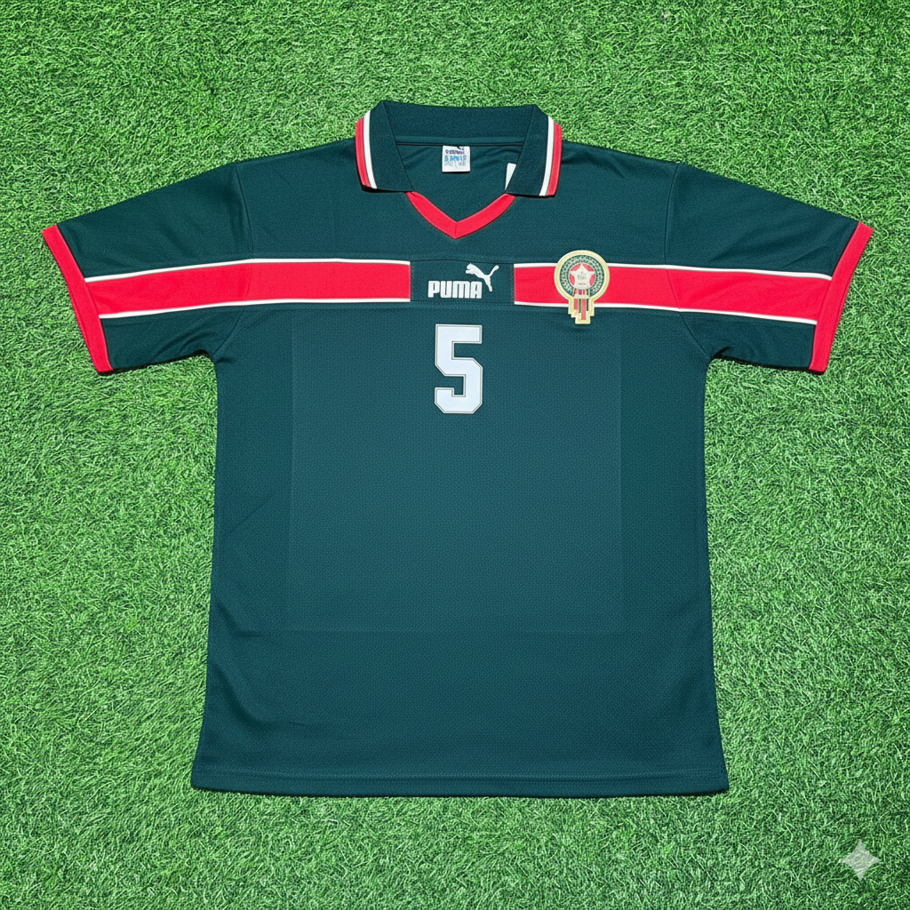 Nayef Aguerd Morocco Home Retro Football Jersey