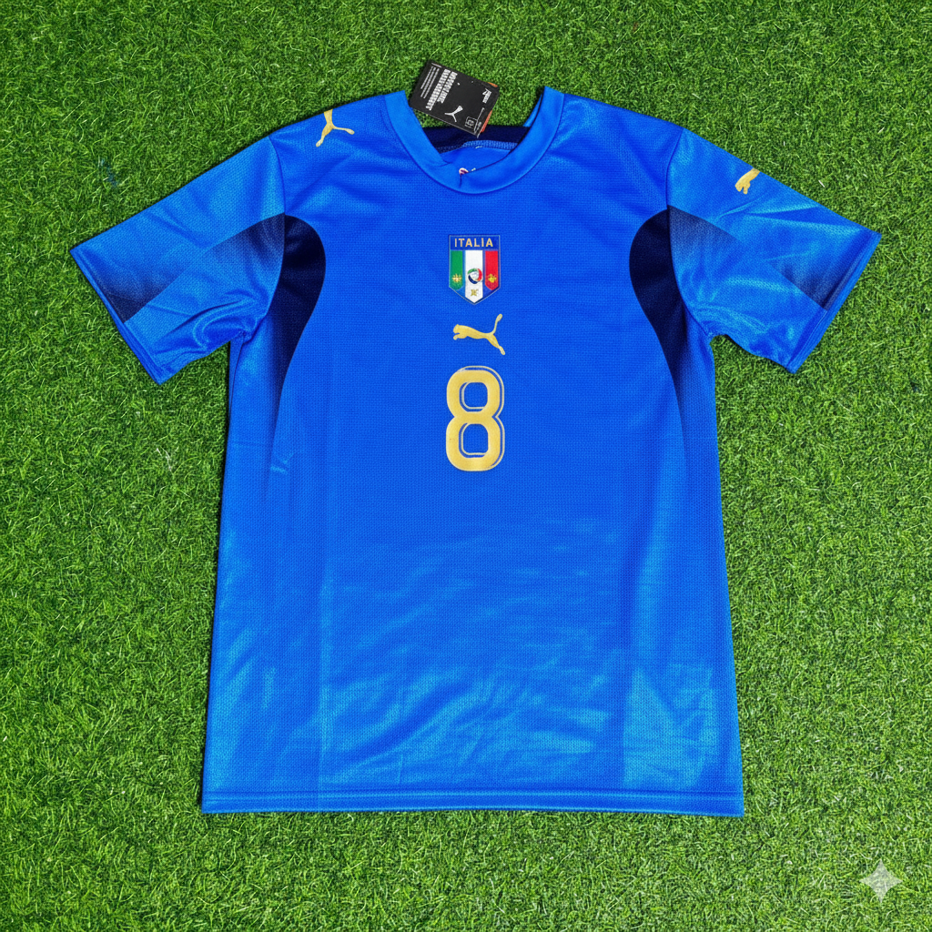 Gennaro Gattuso 8 - Italy 2006 World Cup Final Retro Jersey Maillot Trikot Maglia Soccer Shirt