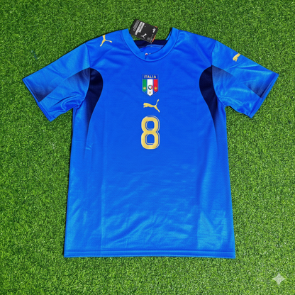 Gennaro Gattuso 8 - Italy 2006 World Cup Final Retro Jersey Maillot Trikot Maglia Soccer Shirt