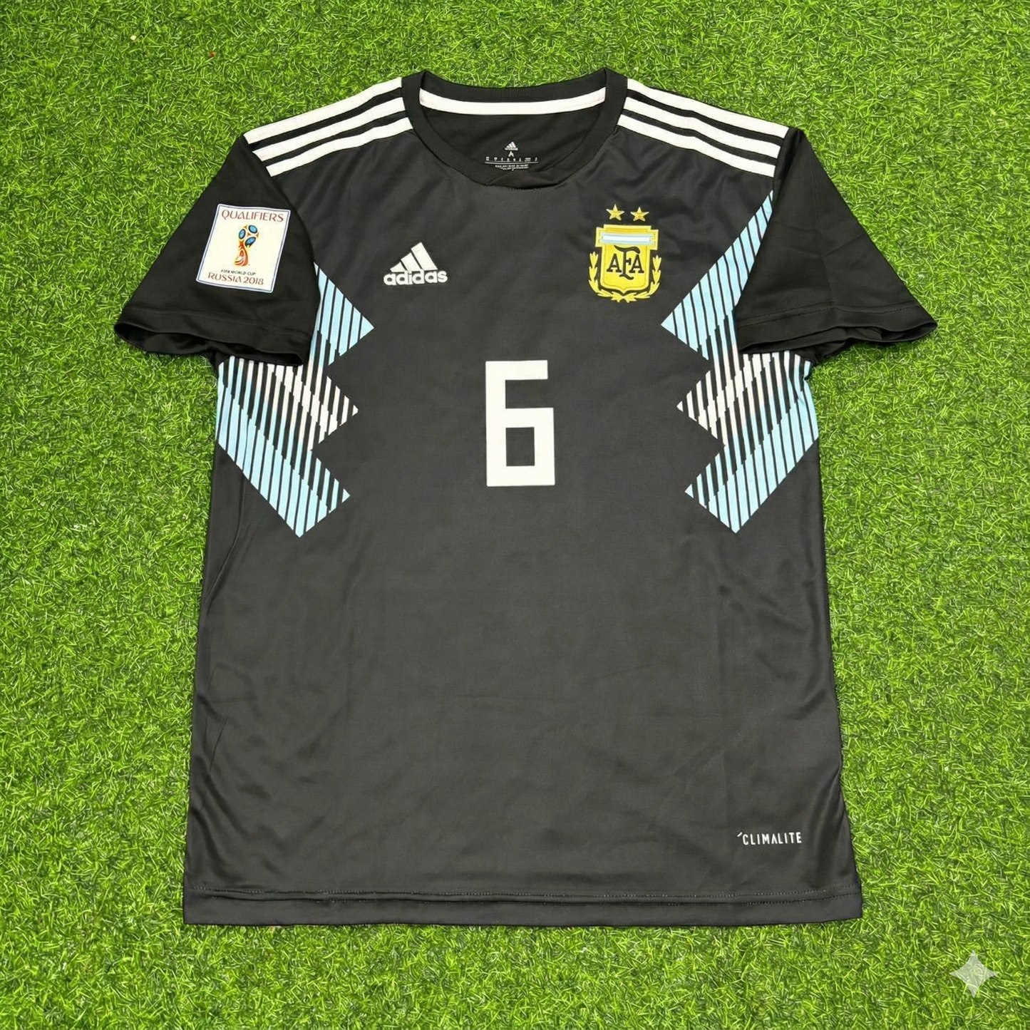 Federico Fazio Argentina 2018 World Cup Black Retro Football Jersey