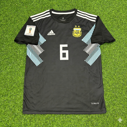 Federico Fazio Argentina 2018 World Cup Black Retro Football Jersey