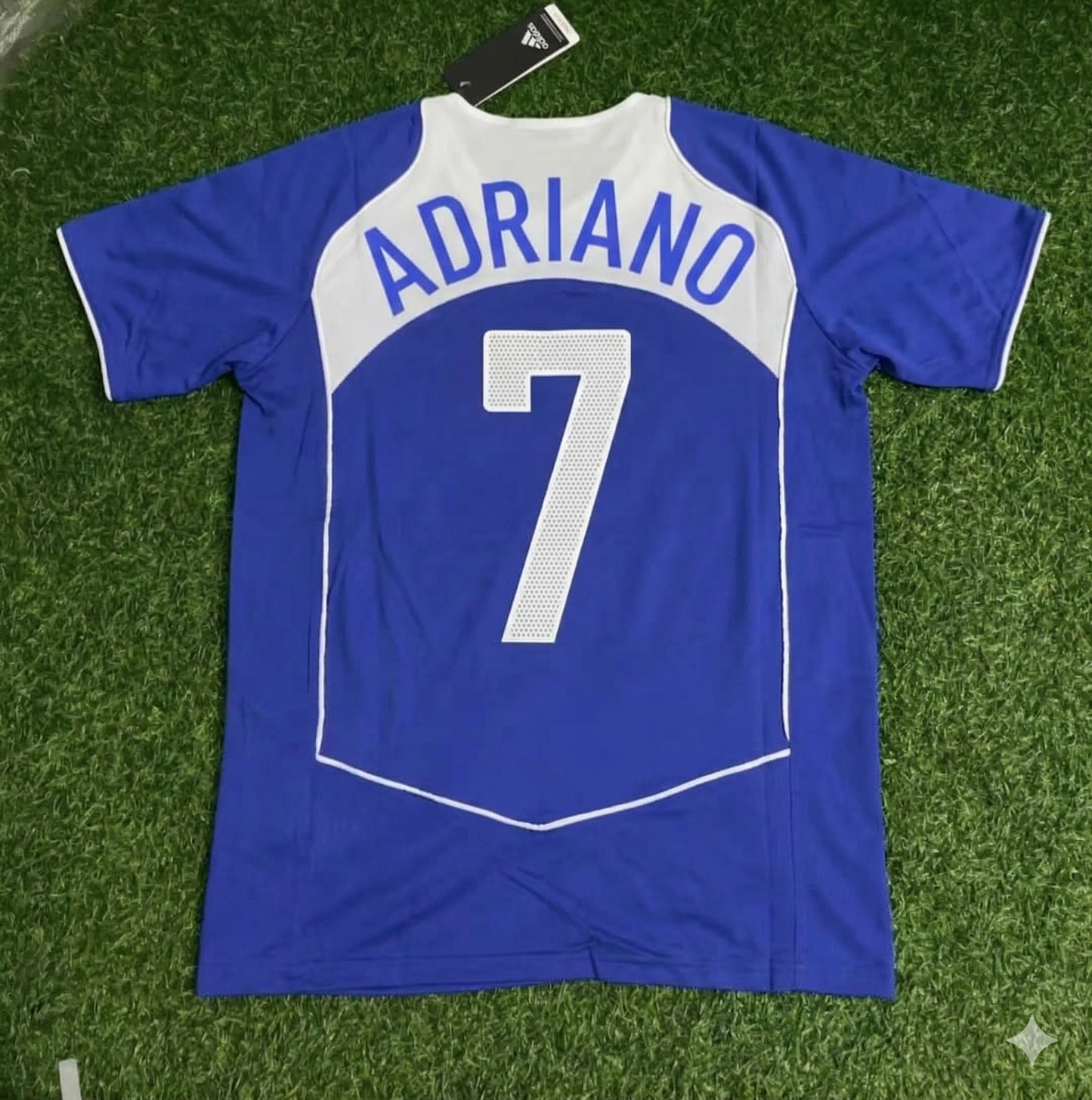 Adriano Brazil 2004 Blue Retro Football Jersey Kit