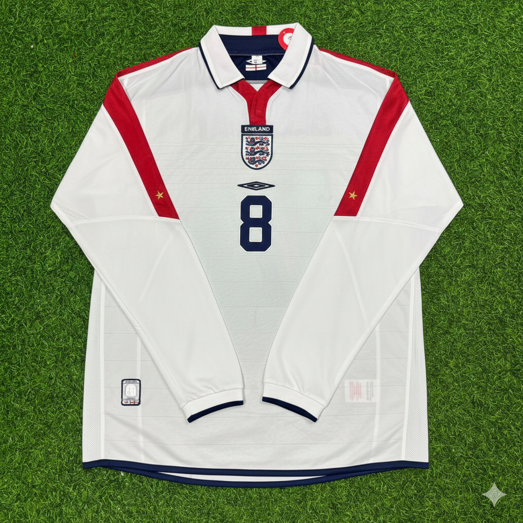Paul Scholes England EURO 2004 Long Sleeve Home Retro Football Jersey