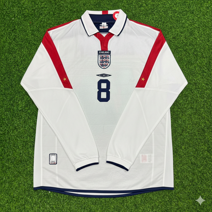 Paul Scholes England EURO 2004 Long Sleeve Home Retro Football Jersey