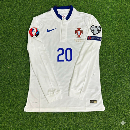 Ricardo Quaresma Portugal EURO 2016 White Long Sleeve Retro Football Jersey