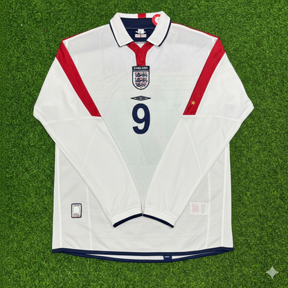 Wayne Rooney EURO 2004 Long Sleeve Home Retro Football Jersey