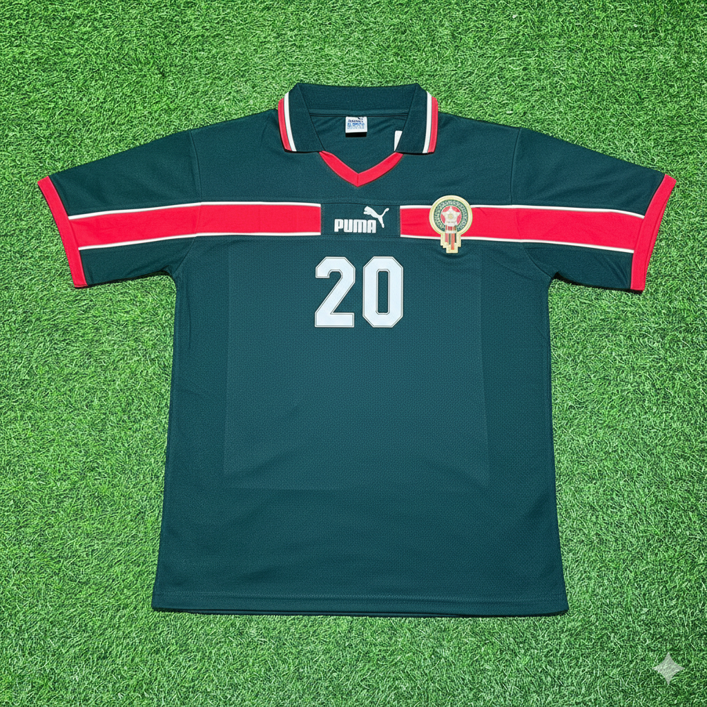 Ayoub El Kaabi Morocco Home Retro Football Jersey