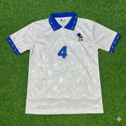 Alessandro Costacurta Italy 1994 World Cup White Retro Football Jersey Kit