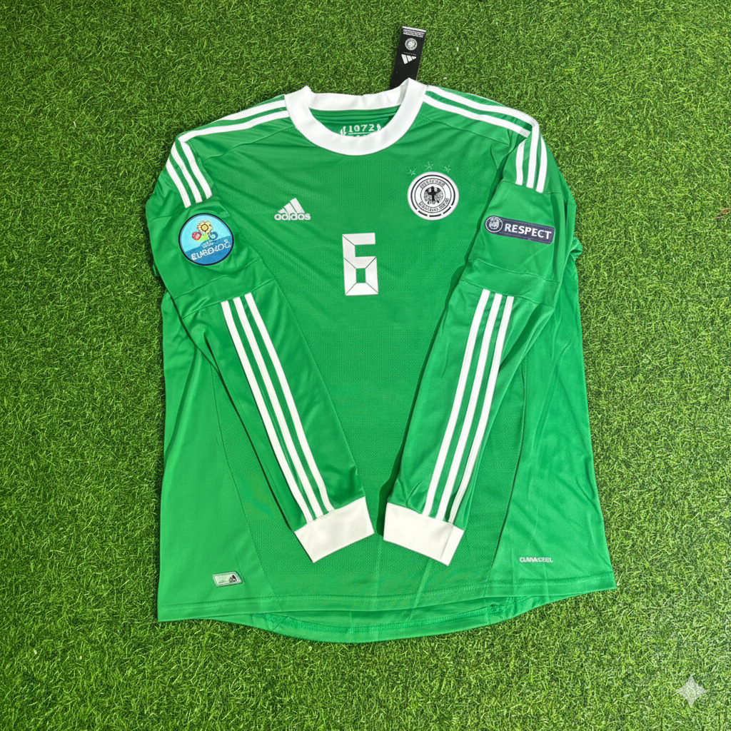 Sami Khedira Germany EURO 2012 Long Sleeve Green Retro Football Jersey
