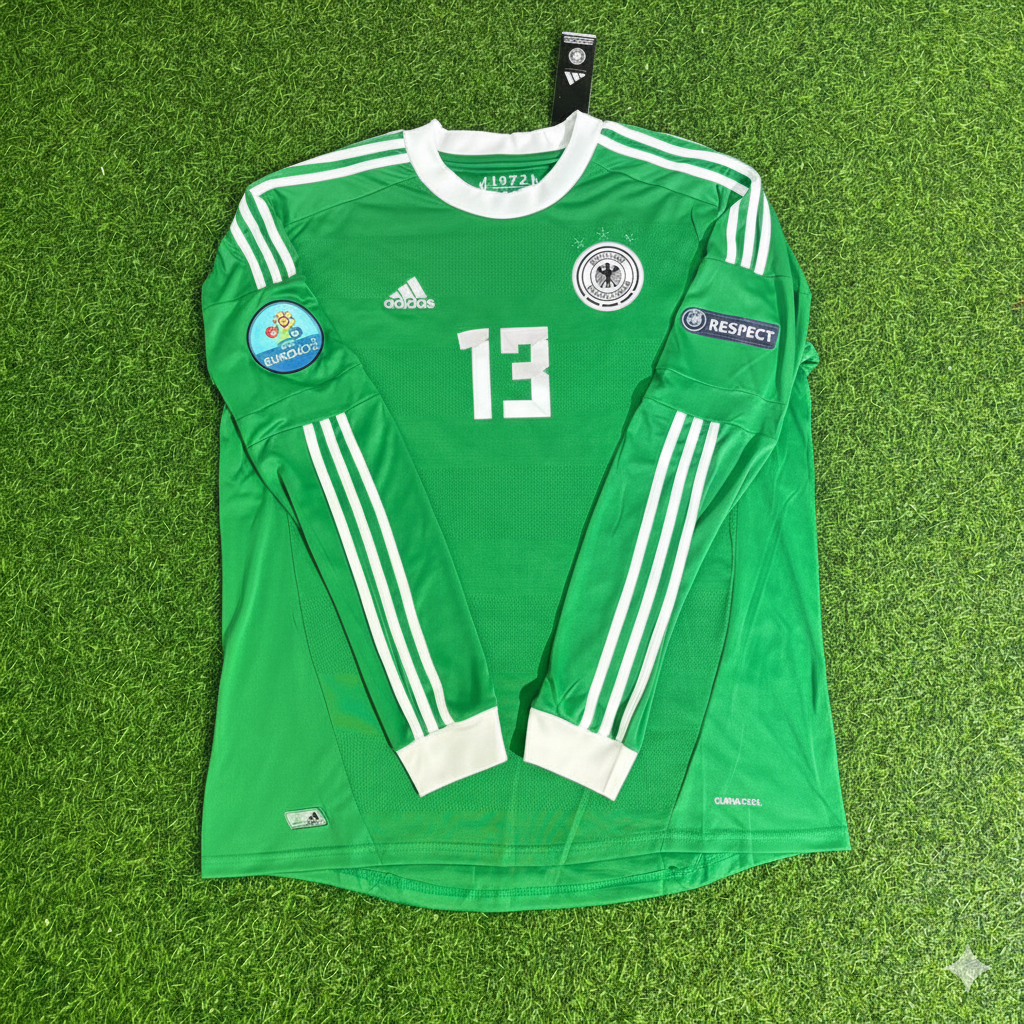 Thomas Müller Germany EURO 2012 Long Sleeve Green Retro Football Jersey